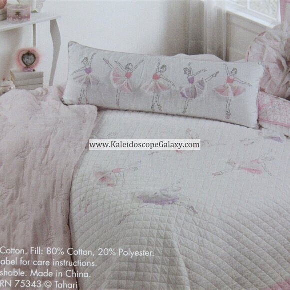 6 Piece Elegant Ballerina Twin Quilt ~ Sham ~ Sheets ~ Throw Pillow ~ Brand NEW - Picture 6 of 9